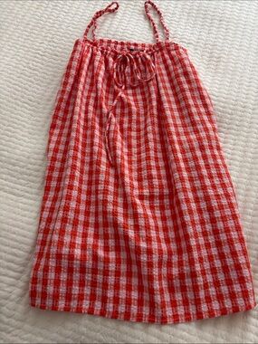Vero Moda Red and White Gingham Spaghetti Strap Dress